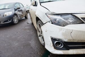 Car crash accident on street.