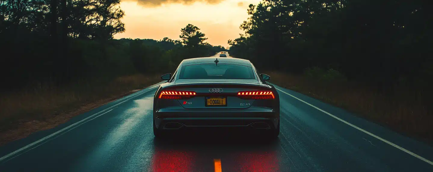 An Audi car on road