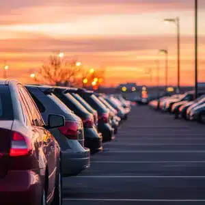 A parking with rental cars