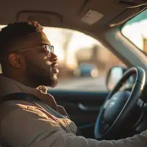 A man in a car