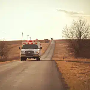 An Ambulance on a road