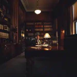 A lawyer in his office